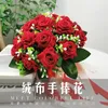 Decorative Flowers Velvet Wedding Bouquet Party Christmas Decoration Products Artificial Rose Hydrangea Hybrid For Home