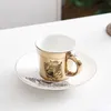 Vasos creativo caballo anamórfico taza espejo reflejo colibrí taza café té con posavasos 90ml 220ml botella de agua 230727