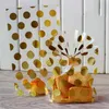 100 Stück / Los Kunststoff Gold Weiß Polka Dot Transparent Cellophan Süßigkeiten Keks Geschenktüte mit DIY Hochzeit Geburtstag Party Supplies242H