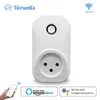 Smart Power Wtyczki Tuya Smart Life Socket Israel Typ 16A Wtyczka Wtyczka Regulamin Sterowanie głosowe z domem Alexa Echo Timer Urządzenia HKD230727