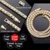 Hip Hop 5 mm męskie naszyjniki Męce 1 rzędu dhinestone Choker Bling Crystal Tennis Chain Naszyjnik dla mężczyzn biżuteria