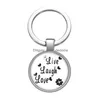 Keychains Lanyards Cross Faith Words Hope Brave Glass Cabochon Keychain Bag Car Key Chain Ring Holder Sier Color For Men Women Gifts Dhiw4