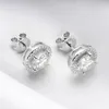 Stud Smyoue 2CT Certified Earrings for Women Platinum Plating Sterling Silver Diamond Ear Studs Wedding Fine Jewelry 230726