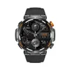 HT17 Smart Watch Men Compass LED 조명 야외 스포츠 블루투스 전화 1.46 인치 450mAh 대형 배터리 추적기 건강 스마트 워치