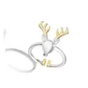 Симпатичное лось открытое кольцо женщины животные пальцы кольца рождественские украшения для подарков