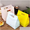 Sacos de embalagem Retirar saco plástico reutilizável com alças Embalagem de sobremesa Alimentos Assar Padaria Bolo Tote Cosmetic Shop Totes Drop Delive Otna7