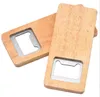 Wood Beer Bottle Opener Stainless Steel With Square Wooden Handle Openers Bar Kitchen Accessories Party Gift JL1707