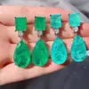 Ciondola il lampadario 2021 Trend 925 Sterling Silver Paraiba Tourmaline Emerald Gemstone Grandi orecchini pendenti per le donne Cocktail Party 234a