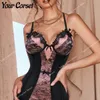 Robes Lingerie Sexy Corset Top Corset en Dentelle Victorienne Bustier Jarretelles Bretelles Ensemble de Lingerie Érotique Privée Corset Bowknot avec Bretelles