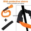 Soft Shackle for Vehicle Recovery 38000 lbs Off Road Towing Ropes Synthetic Fiber Car Trailer Pull Rope with Protective Sleeve244n