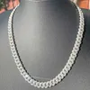 en Stock Top Qualité Chaîne Plaqué Or Argent Sterling Glacé Vvs Moissanite Diamant Cubain Chaîne Lien pour Hiphop Vie