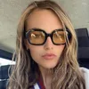 Gafas de sol Cool Vintage Square Mujeres Moda Amarillo Gafas de sol Mujer Ins Colorful Shades UV400