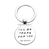 Keychains Lanyards Cartoon Ill Be There For You Print Keychain Friends Tv Theme Simple Design Glass Dome Key Chain Holder Men Women Dh1Ei