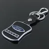 5st Lote Leather Car KeyChain Logo Nyckelring Böjda form Keykomponenter Fashion Men's Midje Key Chain för Ford Focus 2 3 Chav301G