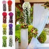 Decorative Flowers Artificial Realistic Texture Aesthetic Vines Wide Applications Easy Clean Maintain Fake Violets For Outdoor