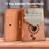 Itens de Novidade 17 Teclas Piano Mogno Kalimba Instrumento Musical Iniciante Piano Polegar Piano Dedo Presentes para Crianças e Adultos Iniciantes 230727