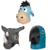 Party Masks Funny Donkey Panda Shark Cat Rhinoceros Parrot Animal Mask Halloween Masquerade Mask Latex Party Panda Animal Mask Kids Party 230726