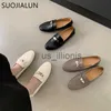 Kleidschuhe SUOJIALUN 2023 Frühling Neue Marke Frauen Flache Schuhe Mode Schnalle Runde Zehe Slip Auf Loafers Weiche Casual Britischen Stil Oxford Schuhe J230727