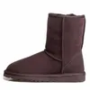 Designer femmes UGSS bottes d'hiver tresse bottes de neige confortables bottines courtes en daim arc kaki noir blanc rose marine baskets d'extérieur