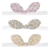 Hair Accessories Baby Sweet Vintage Head Band Floral Print Elastic Cross Knotted Bands Cute 3D Ears Headwear Born Pography