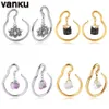 Dental Grills Vanku 2PC Rostfritt stål Natural Stone Ear Weights Charmiga örhängen Hoop Plug Hooks Mätare Bårpiercing smycken 230727