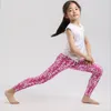 Активные брюки девочки дети йога бесшовная с водной цветом для печати комфорт.