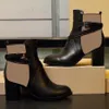 Designer-Stiefel, Luxus-Stiefel, Damenstiefel, mattes Leder, braun, Knöchelmarke, Multi-Schwarz, mittlerer Absatz, flacher Absatz, Lederstiefel, Outdoor, Herbst und Winter, Größen 35–41