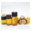 Parfüm Şişesi 1ml Boş Cam Amber Roll Balo Kavanozları Kozmetik için Kapak ile Uçucu Yağ Şişeleri Damla Teslimat Sağlığı Güzel Dhaej