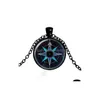 Pendant Necklaces Classic Vegvisir Compass Necklace Vintage Punk Glass Cabochon Handmade For Men Women Wholesale Drop Delivery Jewelry Dhye2