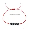 Charm Bracelets New Lucky Handmade Women Men Red Black Rope Adjustable String Love Letter Beads Couples Diy Custom Made Jewelry Gifts Dh8Un