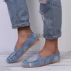 Dress Shoes Casual Flat Shoes Spring Autumn Flat Women Shoes Slips Soft Round Toe Plus Size Denim Flats Jeans Loafers Zapatos Mujer J230727