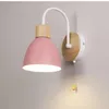 Lampada da parete Interruttore a tirante Nordic Macaron Home Comodino Corridoio Led E27 Semplice