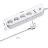 Plugues de energia inteligentes CORUI Tuya Wifi EU 4 plug Power Strip Cabo de extensão de casa inteligente Tomada elétrica com 3 portas USB Filtro de rede de carga de telefone HKD230727