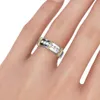 Wedding Rings Szjinao Real 925 Sterling Silver Ring Women Promise Diamond Designer Luxury Gold Plated Dubai Jewellery 230726