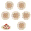 Tovagliette da tavola 6PCS Tovaglietta in cotone intrecciato bohémien Tappetino per fiori in lino Decorazione da cucina antiscivolo