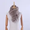 Sjaals 2023 Echt Rex Bont Gebreide Vrouwen Winter Warme Sjaal Wraps Rusland Halswarmer Pom Poms Mode Uitlaten