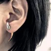 Studörhängen 1Pair Hornörhänge för kvinnor Fashion Metal Geometric Ear Piercing Gold Silver Color SMEEXKE Kvinnliga tillbehör