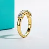 Wedding Rings AnuJewel 4mm D Color Band Ring 925 Sterling Silver 18K Gold Plated Engagament Wholesale 230726