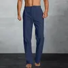 Pantaloni da uomo Tinta unita Uomo Vita media Elastico in vita Pantaloni sportivi con coulisse Gamba larga dritta per il fitness