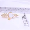 Pins Brooches DIY Pearl Brooch Corsage Accessories with Hollow Copper Plated Gold Micro Shell Cupid Love 230727