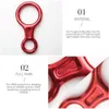 Outdoor Gadgets Rock Climbing Descender 35KN Figure 8 Word Rope Rappel Ring Downhill Eight Rappelling Gear Belay Device 230726