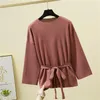 Vrouwen Truien Vrouwen Winter Trui Kleding Lange Mouw 2023 Riem O-hals Gebreide Vrouw Truien Japan Korea Stijl Tops