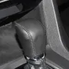 Housses de changement de vitesse pour Honda Civic 10 colliers de changement de vitesse automatique couverture de bouton en cuir véritable bricolage style de voiture noir rouge line281U