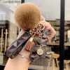 Keychains Lanyards Designer keychain bear leather fur ball pendant key chain car metal fashion personality creative cute 6 kinds of styles is very nice T230727