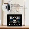 Thermometers voor huishoudelijk gebruik Multifunctioneel weerstation Wekker Thermometer Hygrometer Touchscreen Draadloze sensor Zonsopgang Zonsondergang Hygrothermograaf 230727