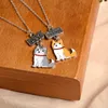 Colliers de chien pendentif collier 2 pièces étiquette de dessin animé pour animaux de compagnie pour les amoureux cadeaux commémoratifs Unique soeur fils amis