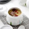 Ciotole Pentola per stufato Ciotola con doppio coperchio e manico Zuppa di vapore Tazza fumante Uovo di manzo Fornello lento in ceramica Grande piccolo