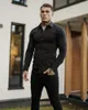 Camisas casuais masculinas verão seção fina não-ferro modal preto mangas compridas negócios carreira tendência 6 cores 230726