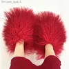 Slippers Fashion Женская меховая обувь Монгольские пушистые сандалии женский меховой ползунок зимний теплый ползунок Z230727