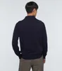 Designer-Poloshirts für Herren. Hemd, Loro Piana, Baumwolle, langärmelig, Polo-Pullover, teilweise geknöpft vorne, modische Herbst- und Winter-Tops